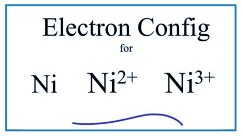 electron configuration for ni2+|Electron Configuration for Nickel (Ni and Ni2+, Ni3+ ions).